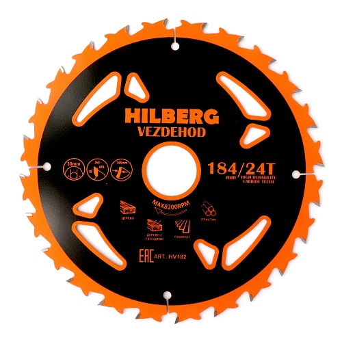 Пильный диск Hilberg Vezdehod Reverse 184 мм (30/24T/18º) , артикул 