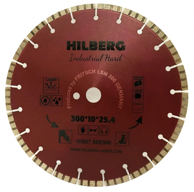 Алмазный диск Hilberg Industrial Hard Laser 300 мм, артикул 