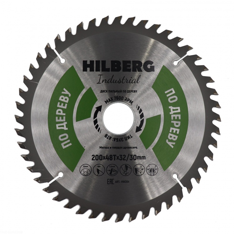 Пильный диск Hilberg Industrial Дерево 200 мм (48T32/30), артикул 
