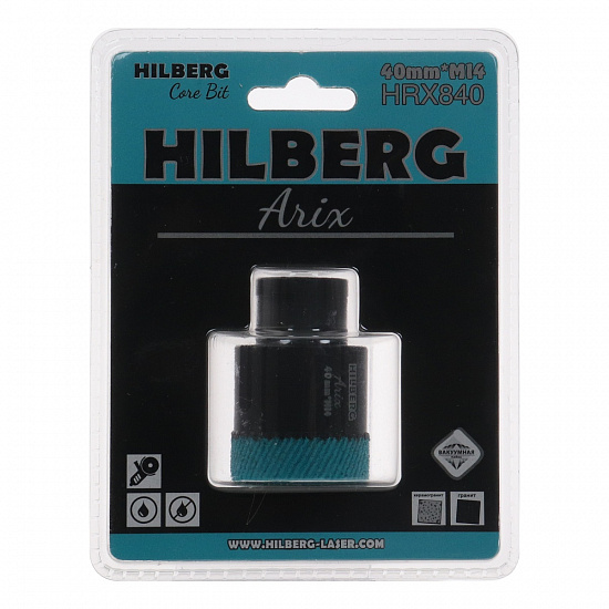 Алмазная коронка Hilberg Arix 40 мм, артикул 