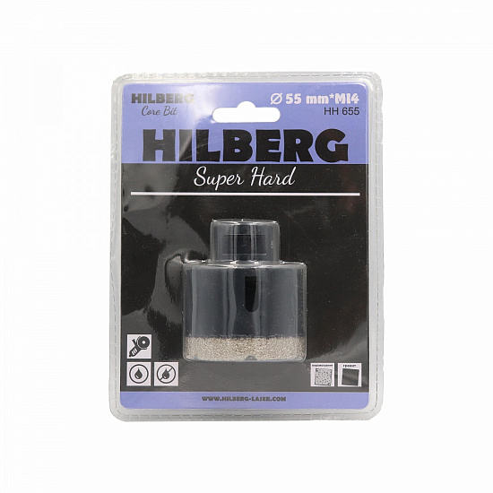 Алмазная коронка Hilberg Super Hard 55 мм, артикул 