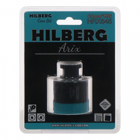 Алмазная коронка Hilberg Arix 45 мм, артикул 
