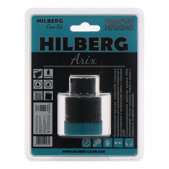 Алмазная коронка Hilberg Arix 40 мм, артикул 