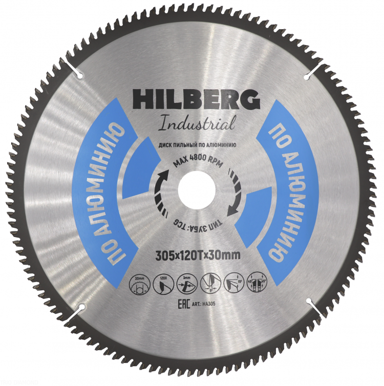 Пильный диск Hilberg Industrial Алюминий 305 мм, артикул 