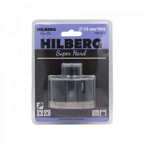 Алмазная коронка Hilberg Super Hard 70 мм, артикул 