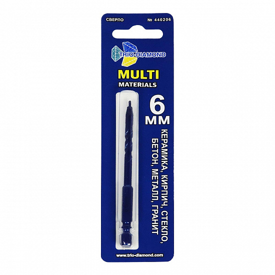 Сверло копьевидное Trio Diamond Multi Materials 6 мм, артикул 