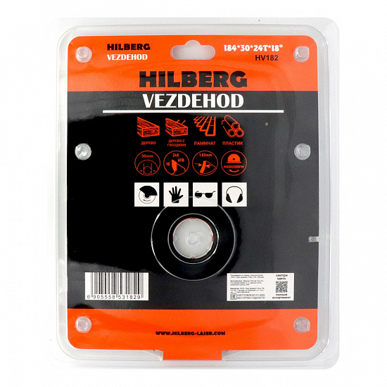 Пильный диск Hilberg Vezdehod Reverse 184 мм (30/24T/18º) , артикул 
