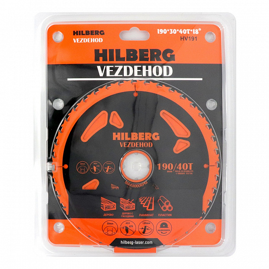Пильный диск Hilberg Vezdehod 190 мм (30/40T/18°), артикул 