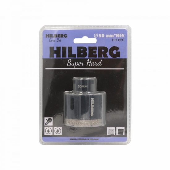 Алмазная коронка Hilberg Super Hard 50 мм, артикул 