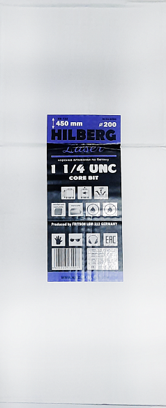 Алмазная коронка Hilberg Industrial Laser 200 мм, артикул 