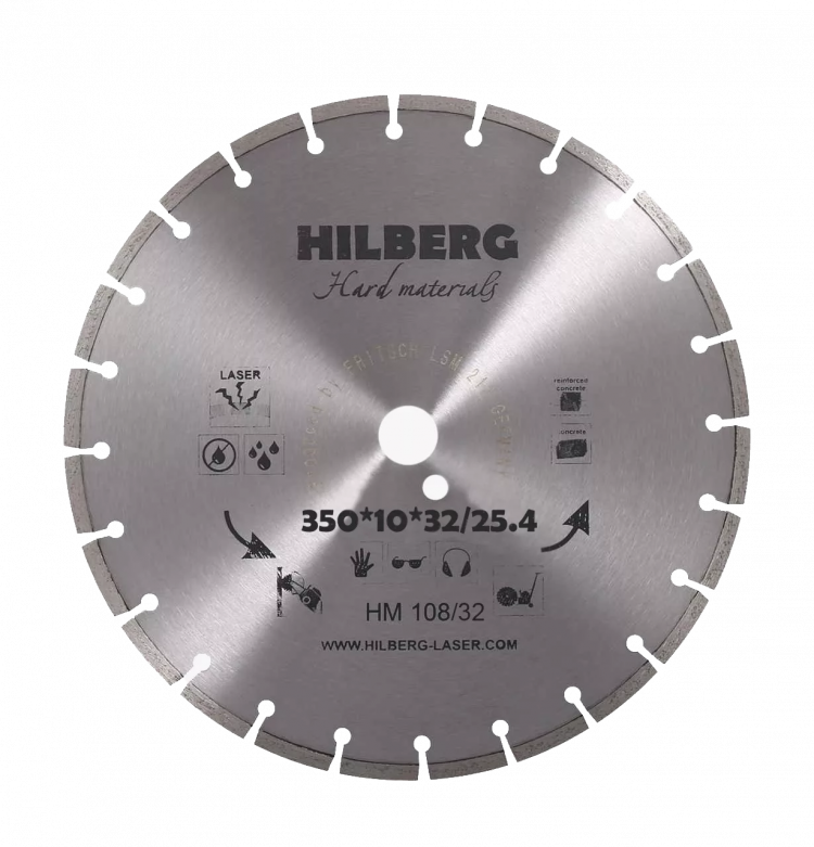 Алмазный диск Hilberg Hard Materials Laser 350/32 мм, артикул 