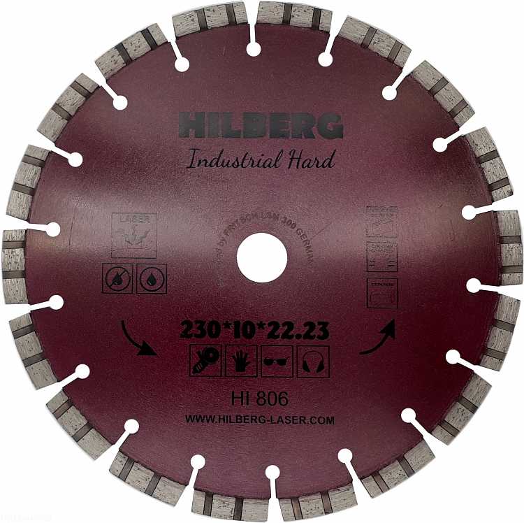 Алмазный диск Hilberg Industrial Hard Laser 230 мм, артикул 