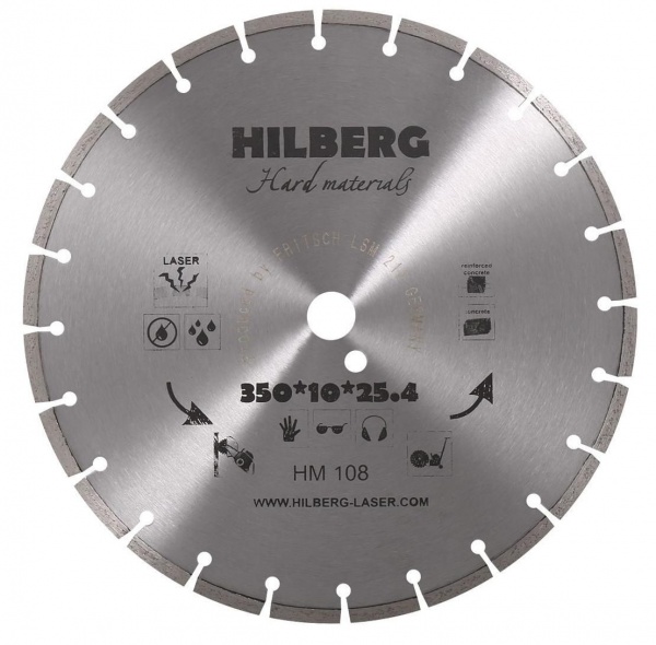 Алмазный диск Hilberg Hard Materials Laser 350 мм, артикул 