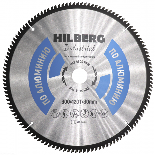 Пильный диск Hilberg Industrial Алюминий 300 мм, артикул 