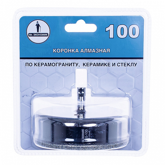 Алмазная коронка Mr.Экономик по керамограниту и керамике 100 мм, артикул 