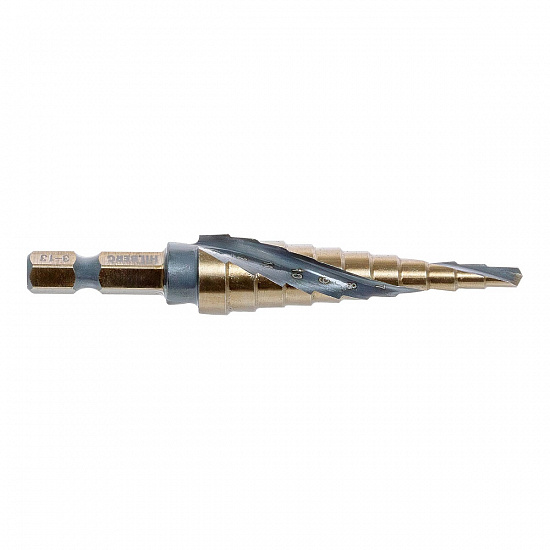 Сверло ступенчатое по металлу Hilberg HSS-Cobalt Impact Series 3-13 мм, артикул 
