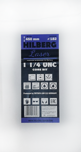 Алмазная коронка Hilberg Industrial Laser 182 мм, артикул 